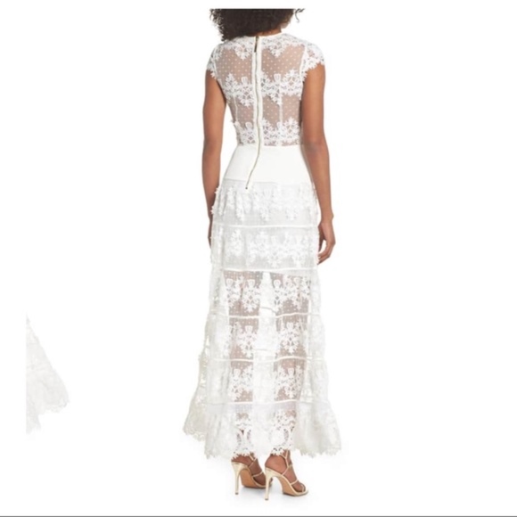NWT Bronx + Banco Flamenco Lace Inset GownWhite - Picture 5 of 8